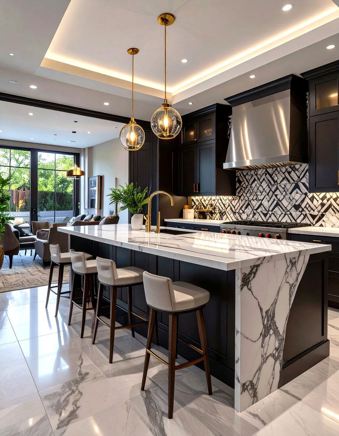 Black and White Themed Wet Bar - 30 wet bar basement bar ideas