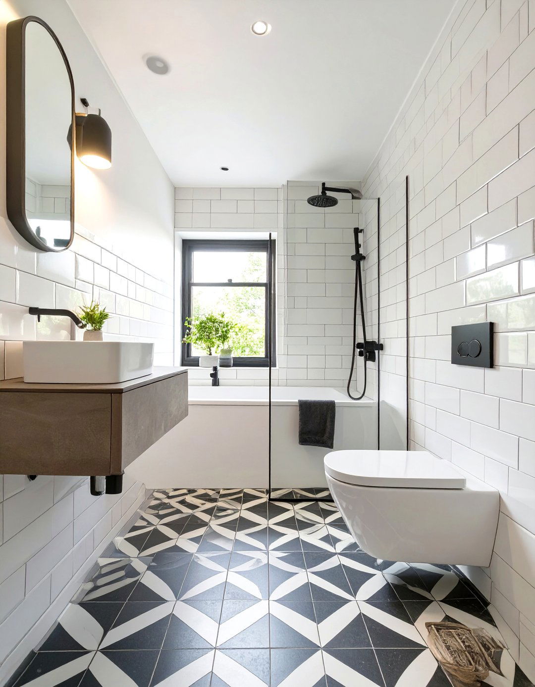 Black and White for Timeless Contrast - 30 small bathroom bathroom color ideas