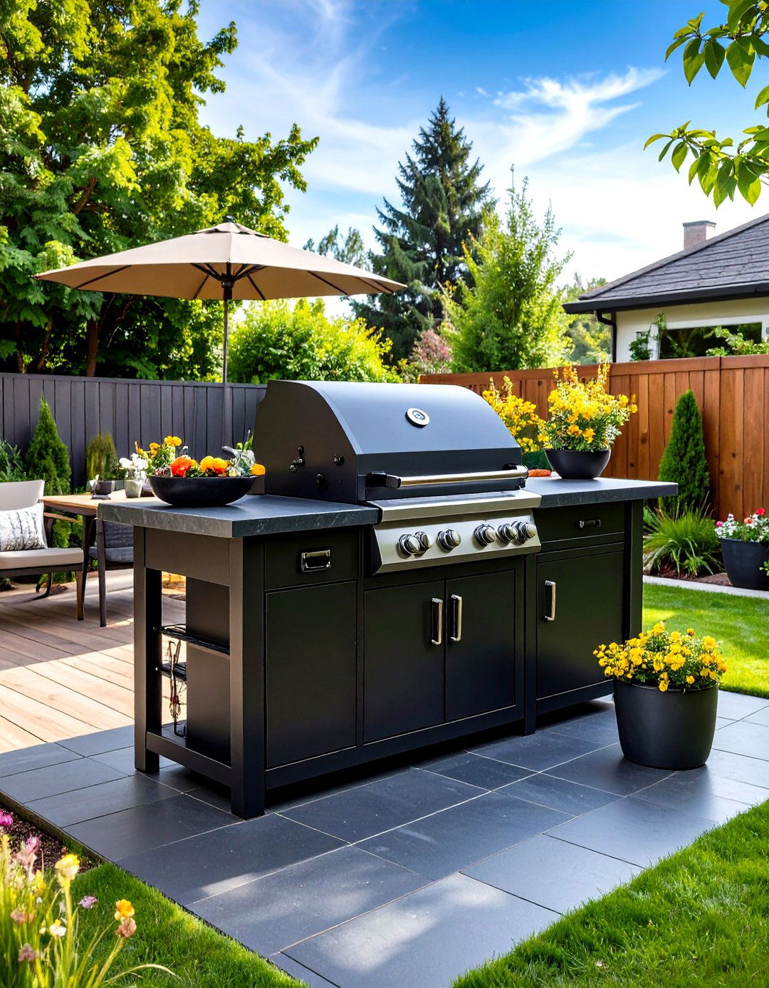 Black on Black Patio Grill Design - 30 patio grill ideas