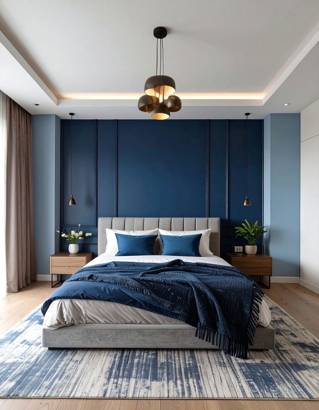 Blue Color Block Bedroom - 30 blue bedroom ideas