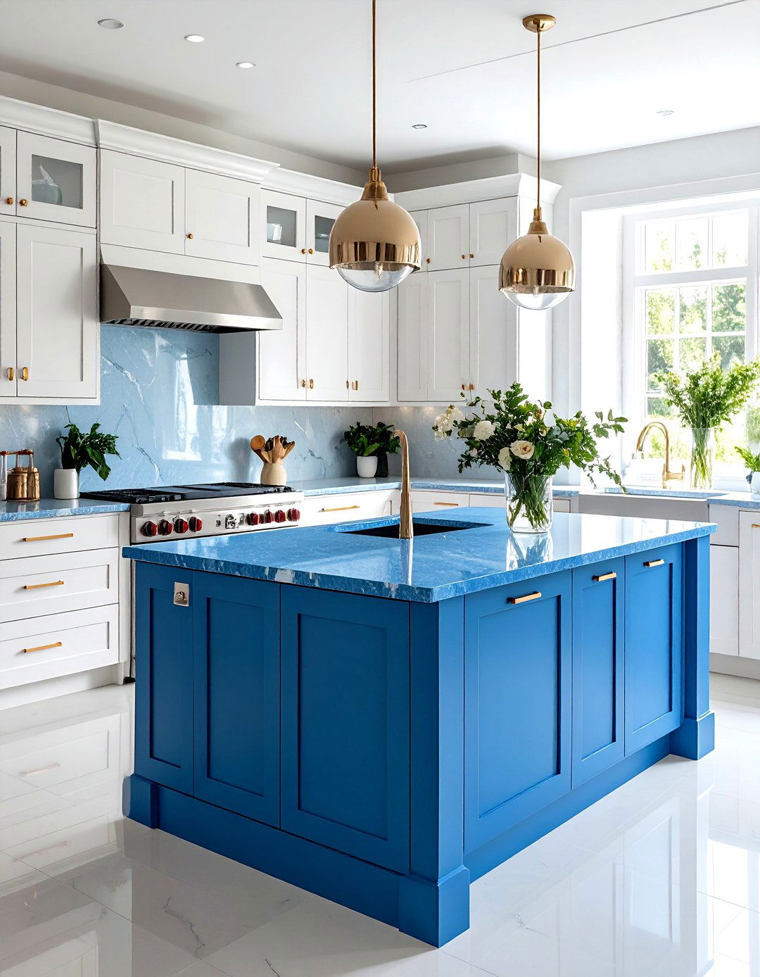 Blue Kitchen Counter - 30 kitchen counter ideas