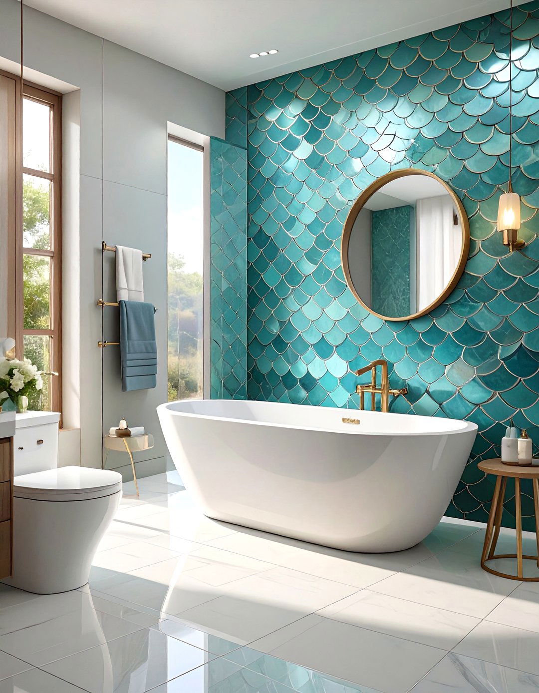 Blue Subway Bathroom Wall Tiles - 30 bathroom tiles design images ideas