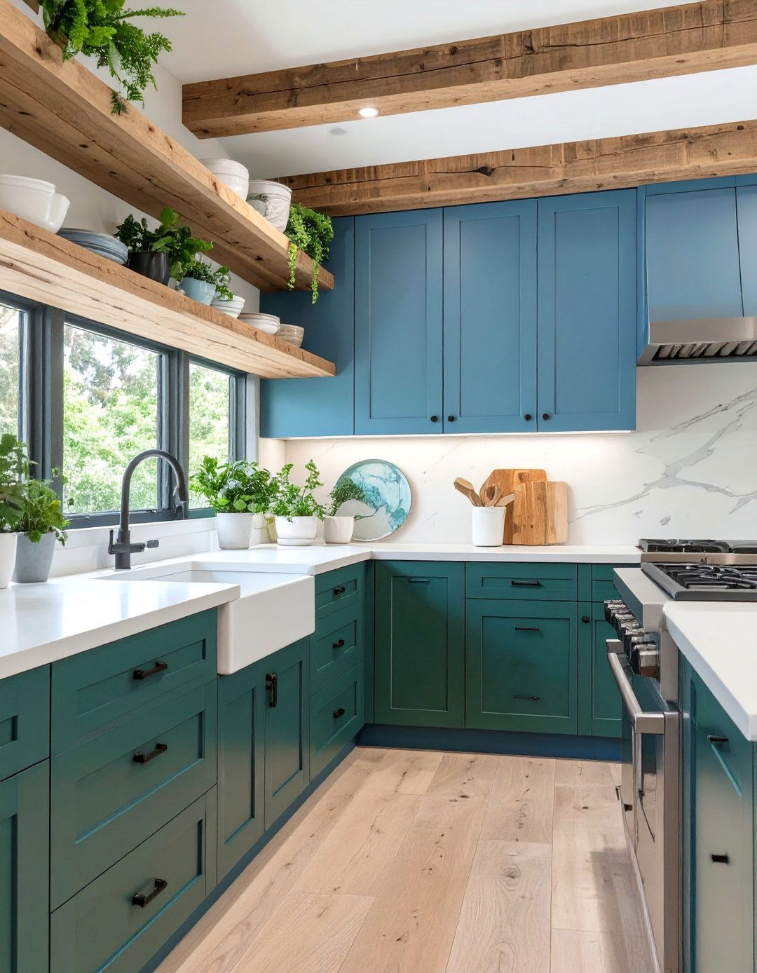 Blue and Green Kitchen - 30 blue kitchen ideas