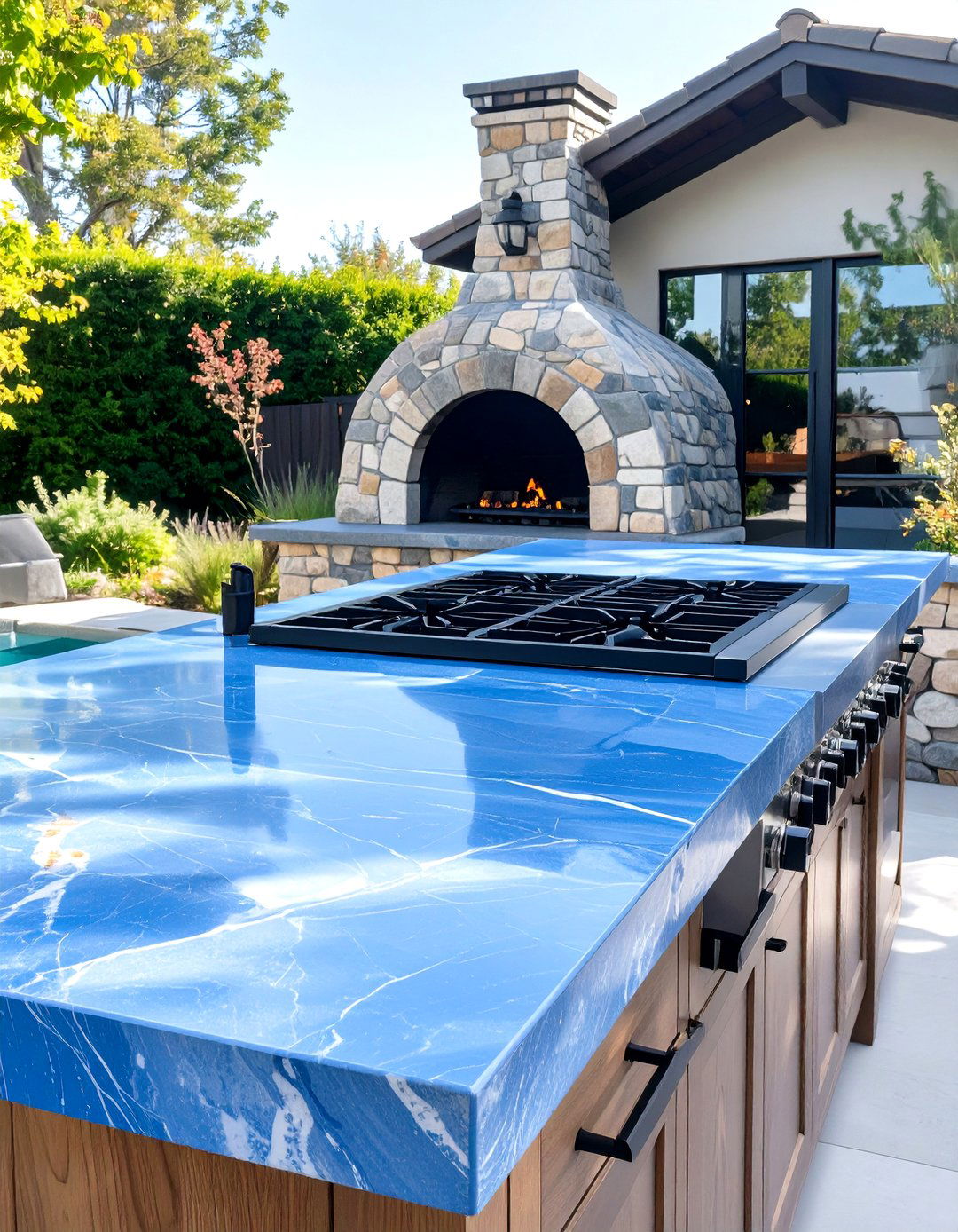 Bluestone Outdoor Kitchen Countertops - 30 outdoor kitchen countertop ideas