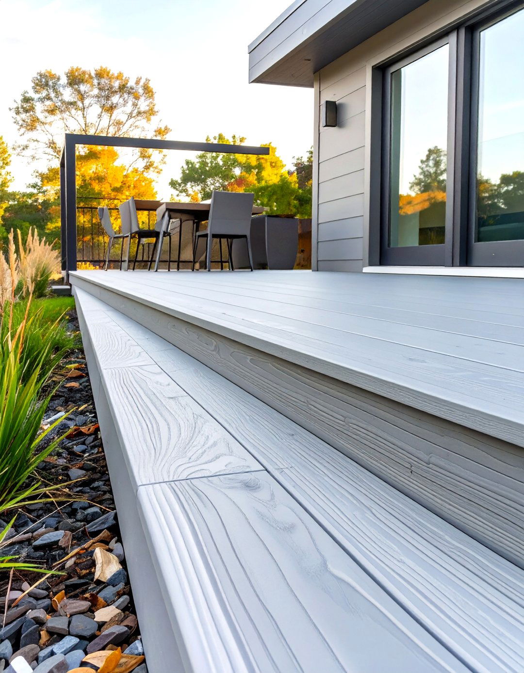 Board Formed Concrete Look - 30 inexpensive deck skirting ideas