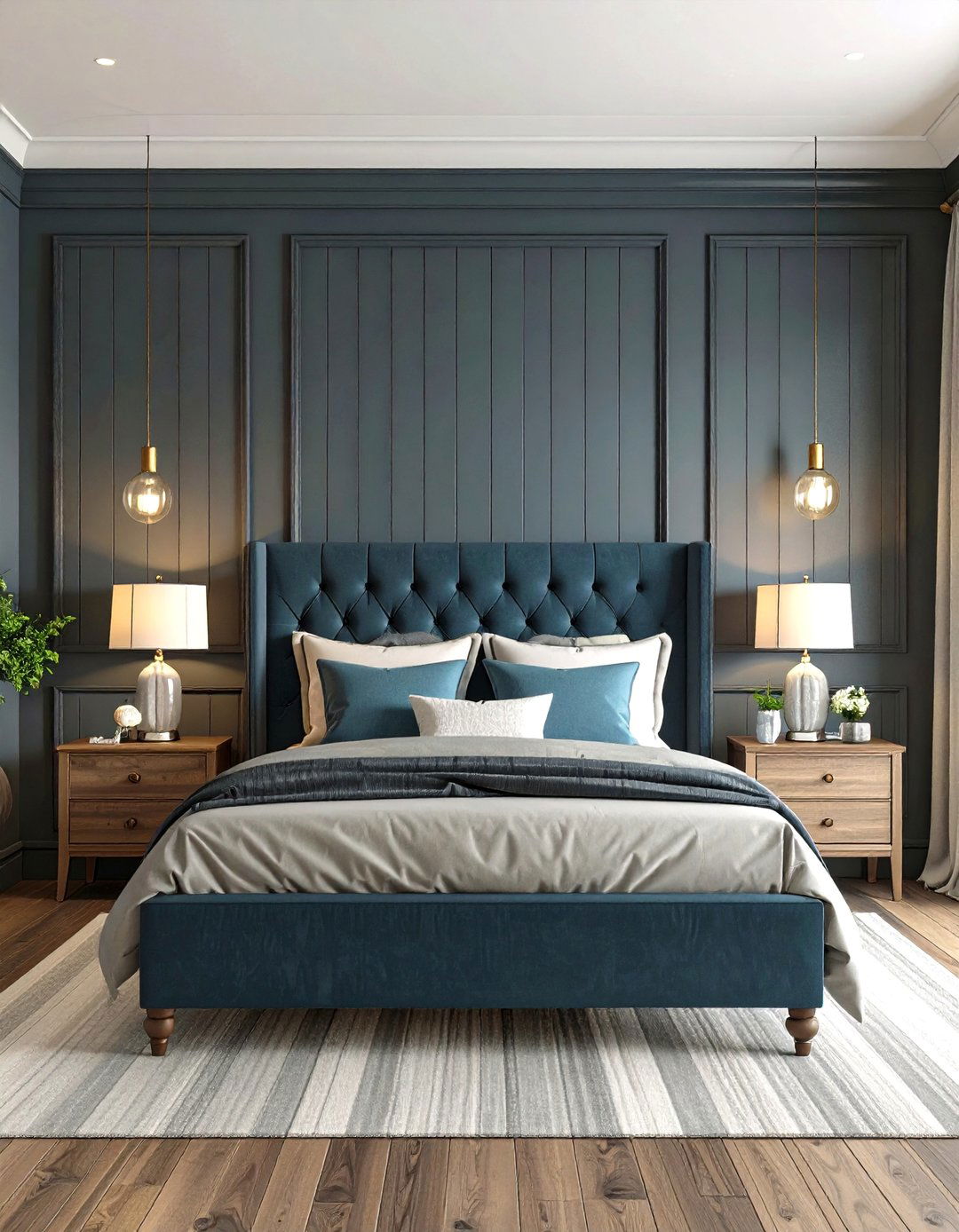 Board and Batten Feature Wall - 30 accent wall ideas for bedroom