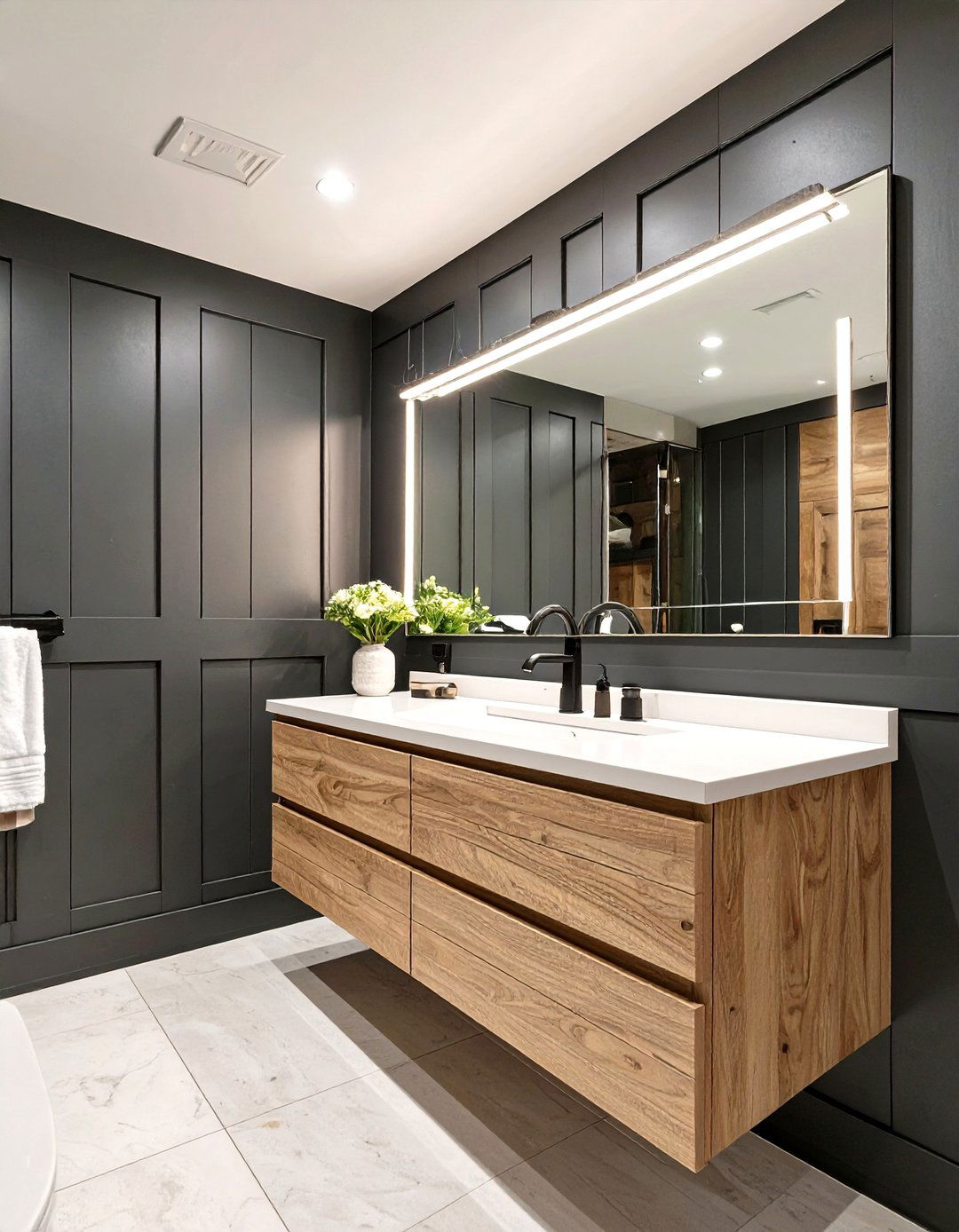 Board and Batten Paneling - 30 bathroom paneling ideas
