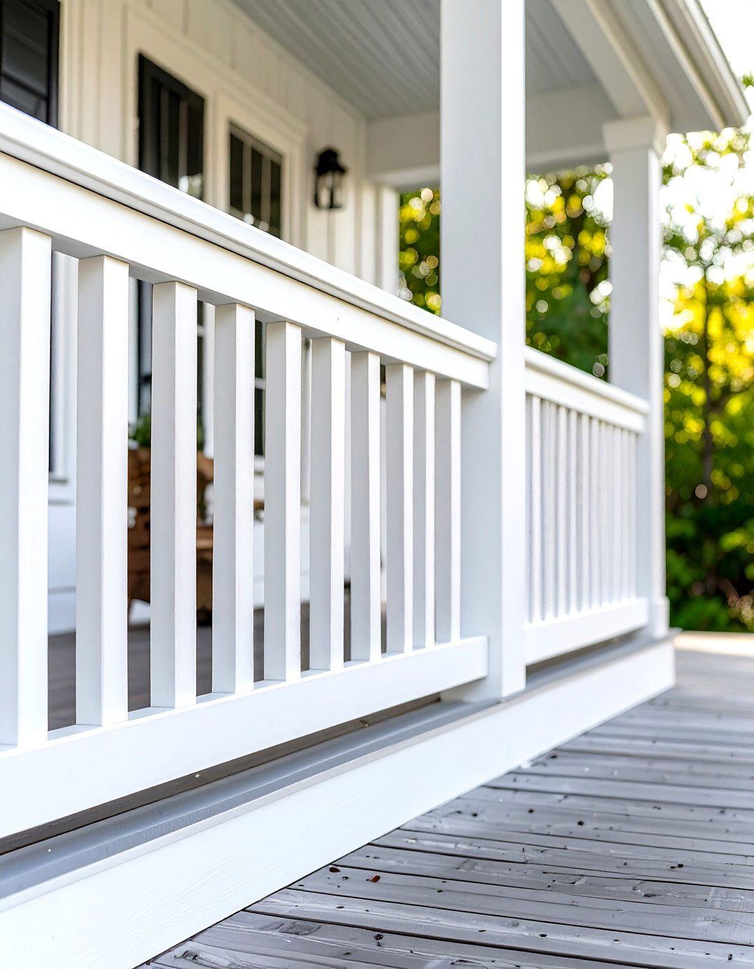 Board and Batten Style Wood Deck Railing - 30 wood cheap deck railing ideas