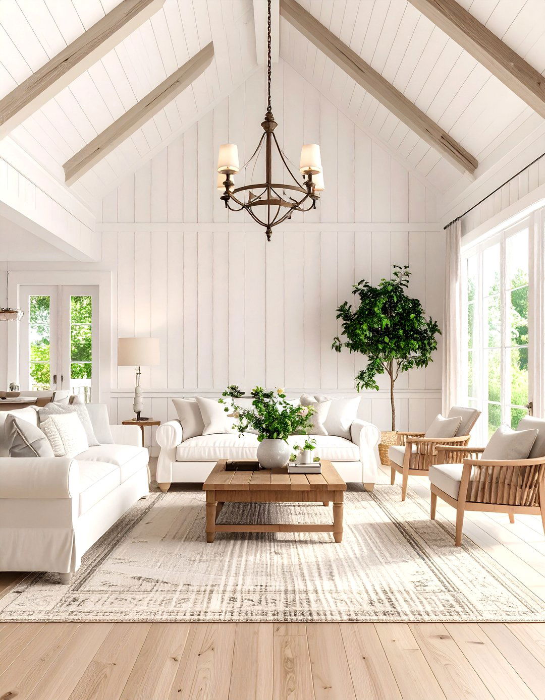 Board and Batten Wall Living Room - 30 living room high ceiling wall decor ideas