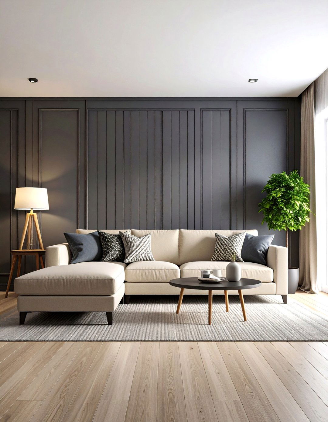 Board and Batten Wall - 30 living room accent wall decor ideas