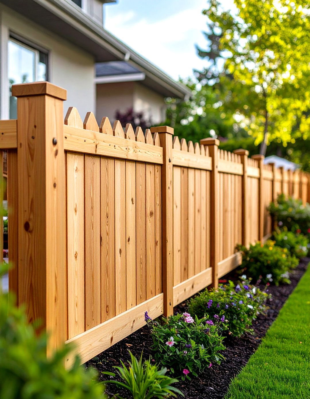 Board on Board Wood Patio Fence - 30 patio fence ideas