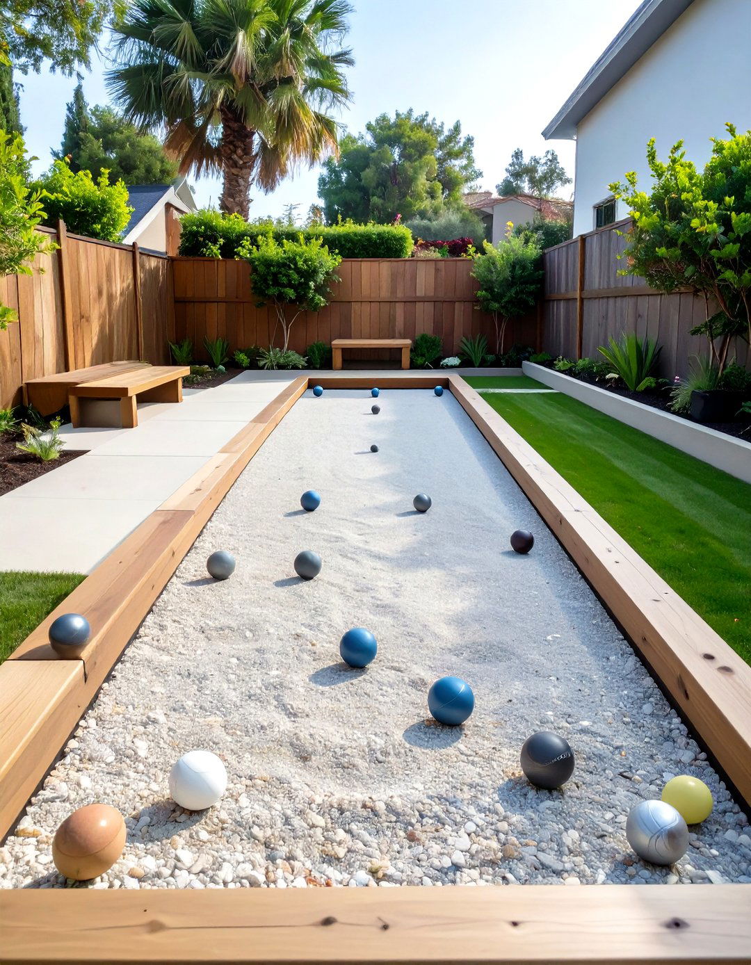 Bocce Ball Court Backyard - 30 cheap no grass backyard ideas