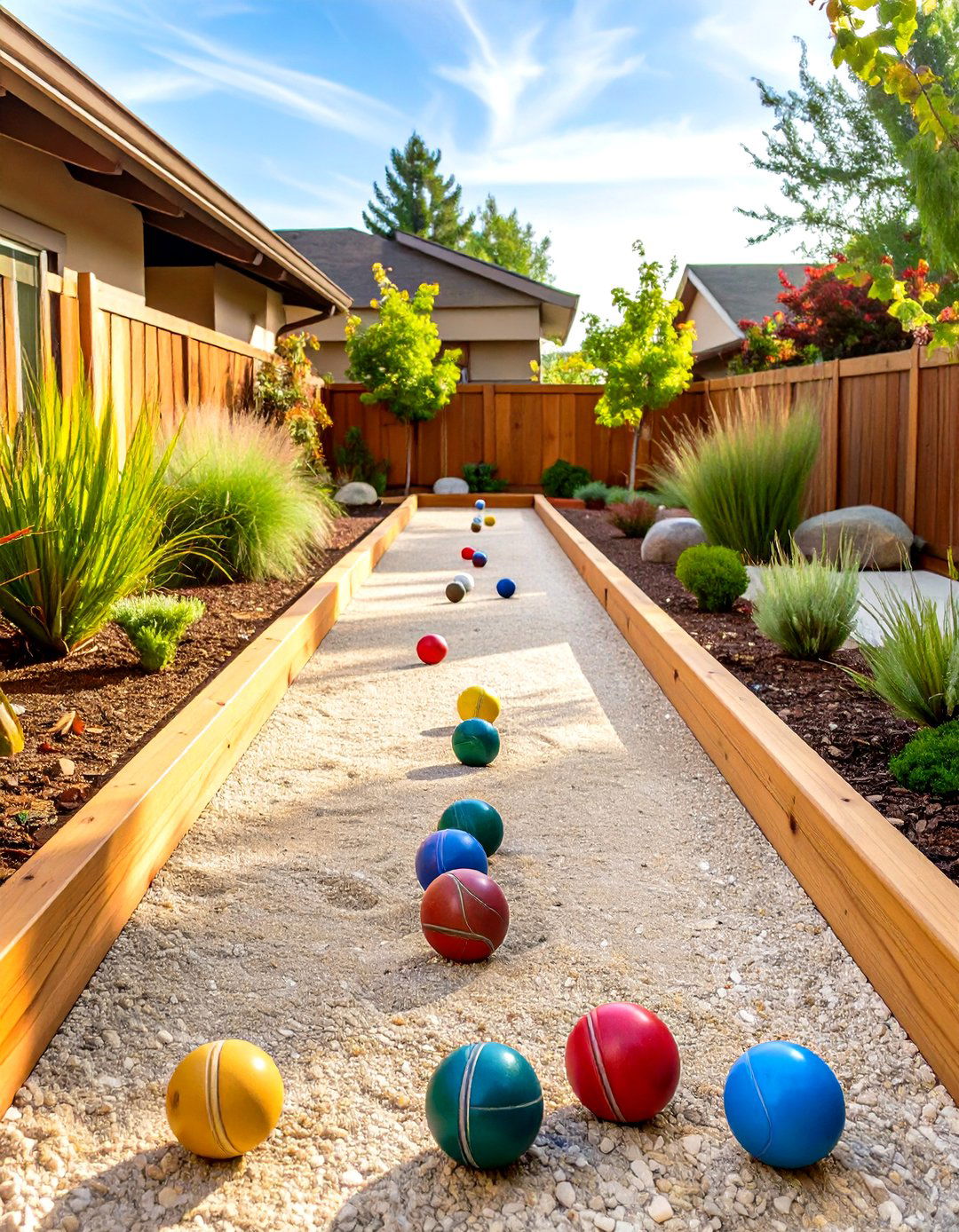Bocce Ball Court for Outdoor Fun - 30 side yard landscaping ideas