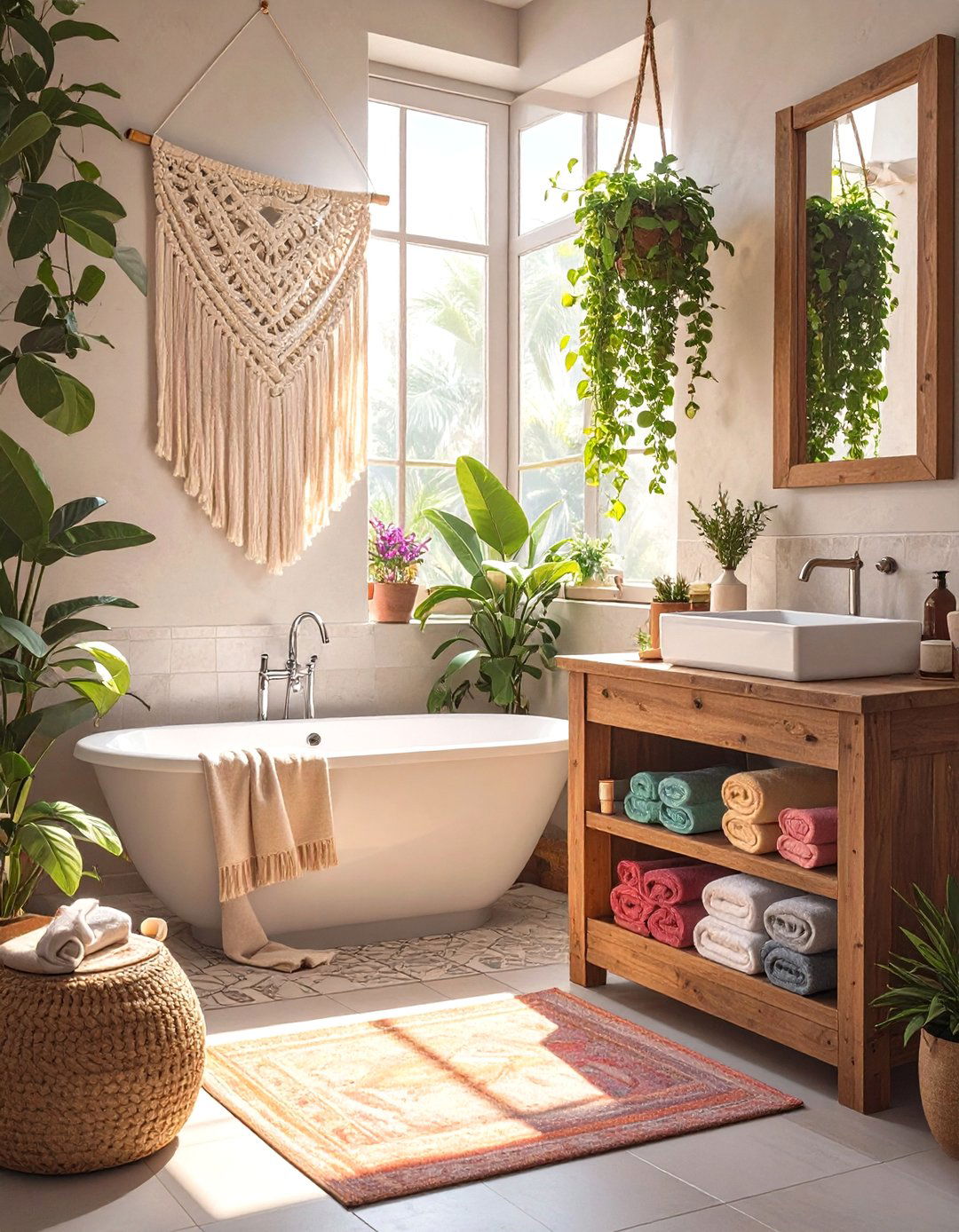 Bohemian Bathroom Eclectic Mix - 30 bathroom organization ideas