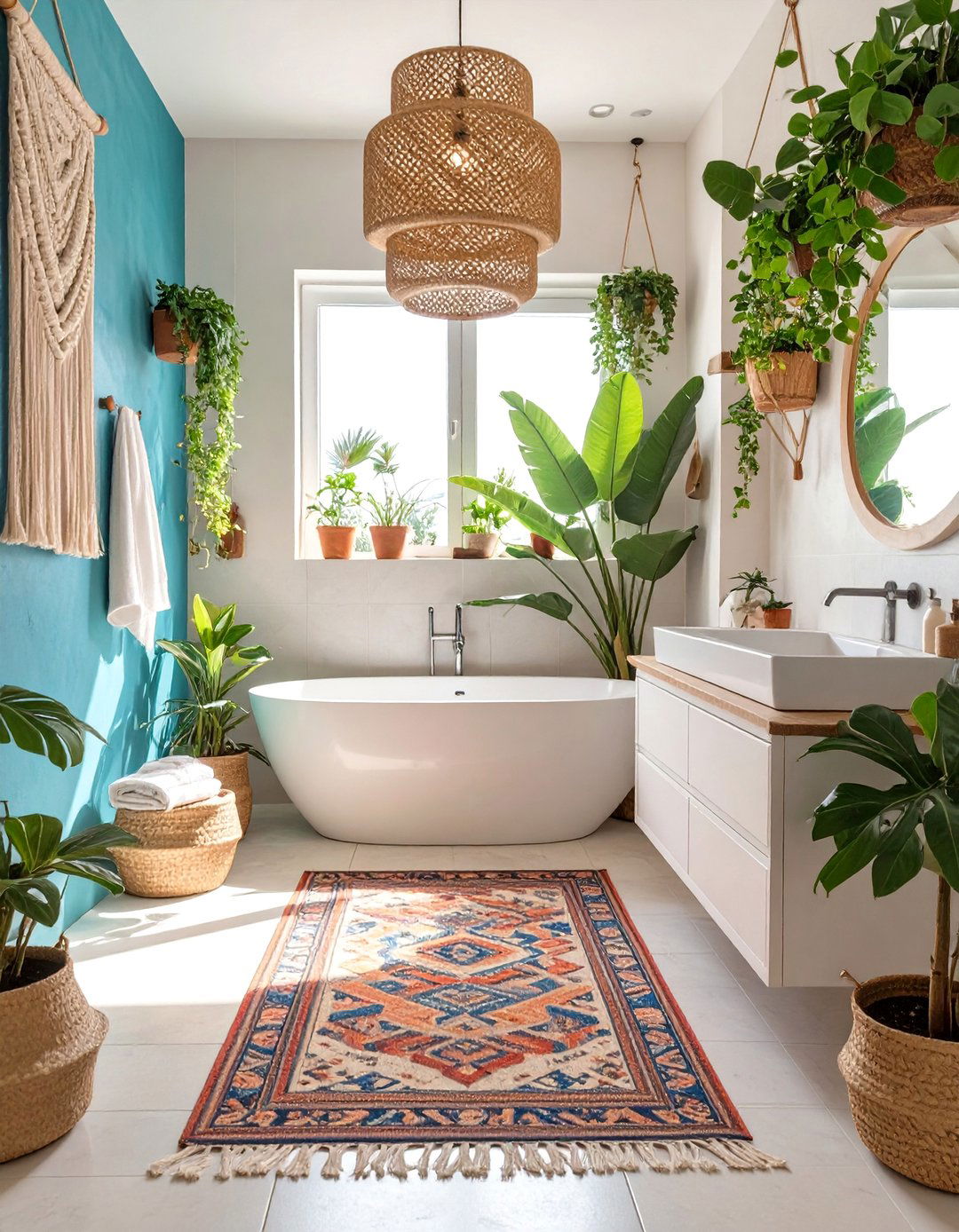 Bohemian Beach Vibe Bathroom - 30 beach bathroom ideas