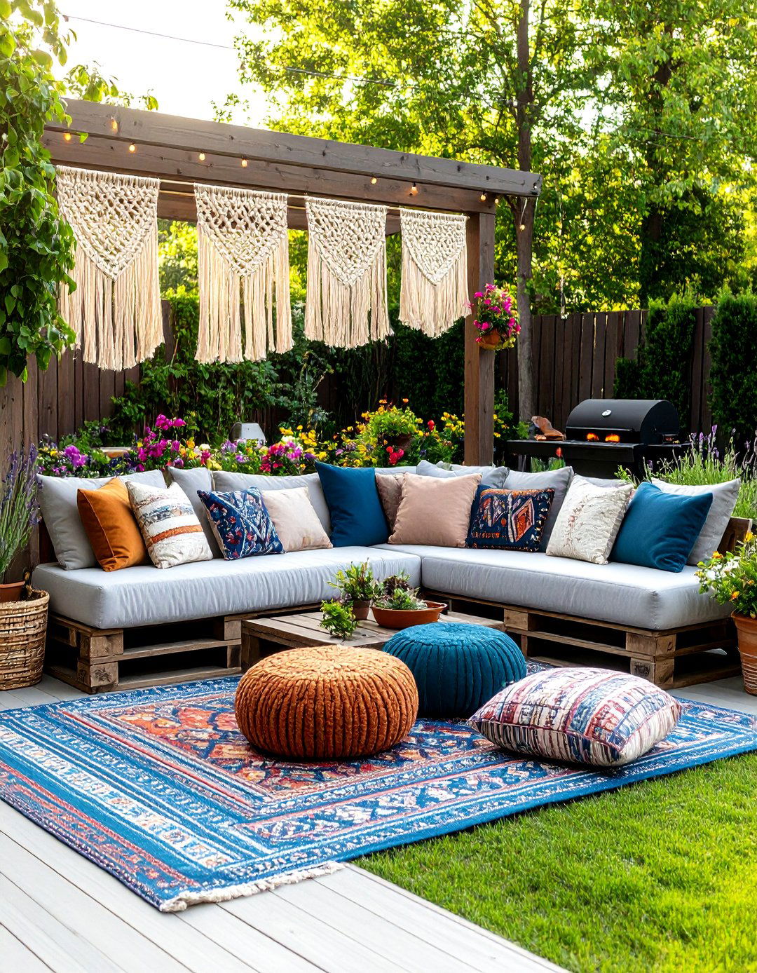 Bohemian Chic BBQ Lounge - 30 backyard bbq ideas