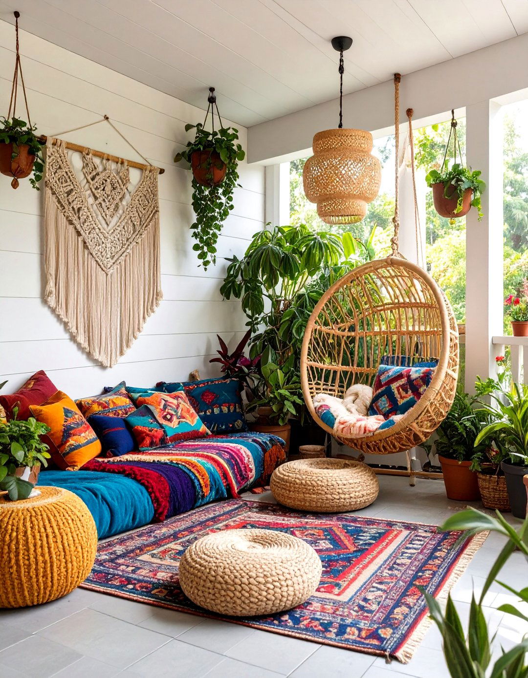 Bohemian Chic Back Porch - 30 back porch decorating ideas