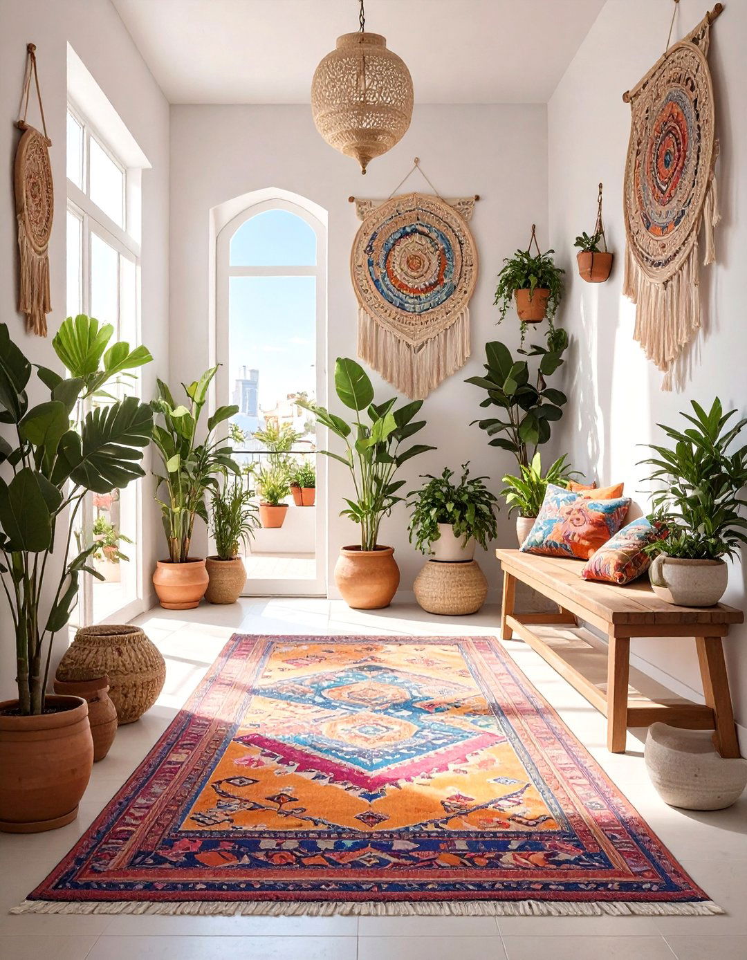 Bohemian Chic Entryway - 30 apartment entryway ideas