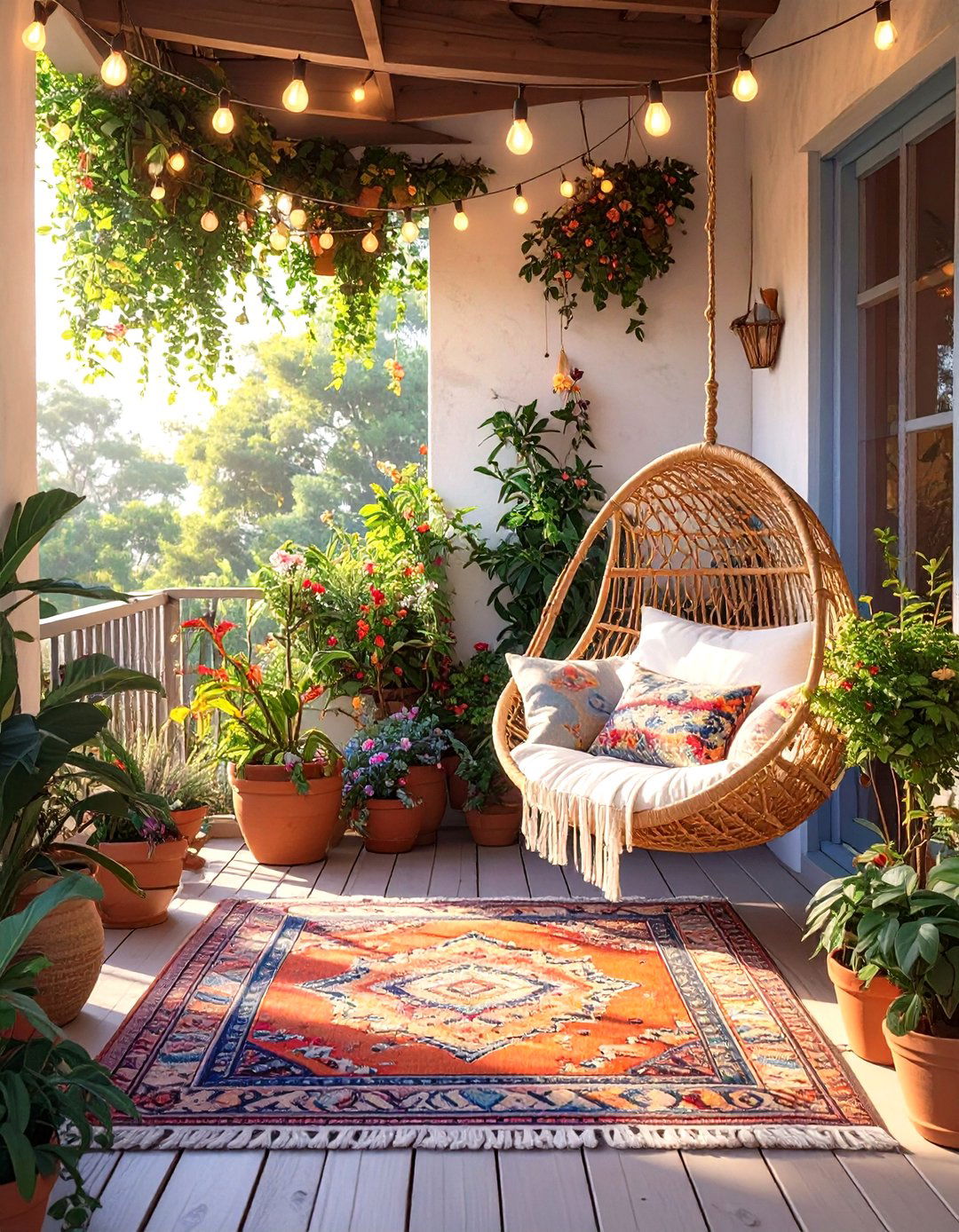 Bohemian Chic Front Porch - 30 modern small front porch ideas