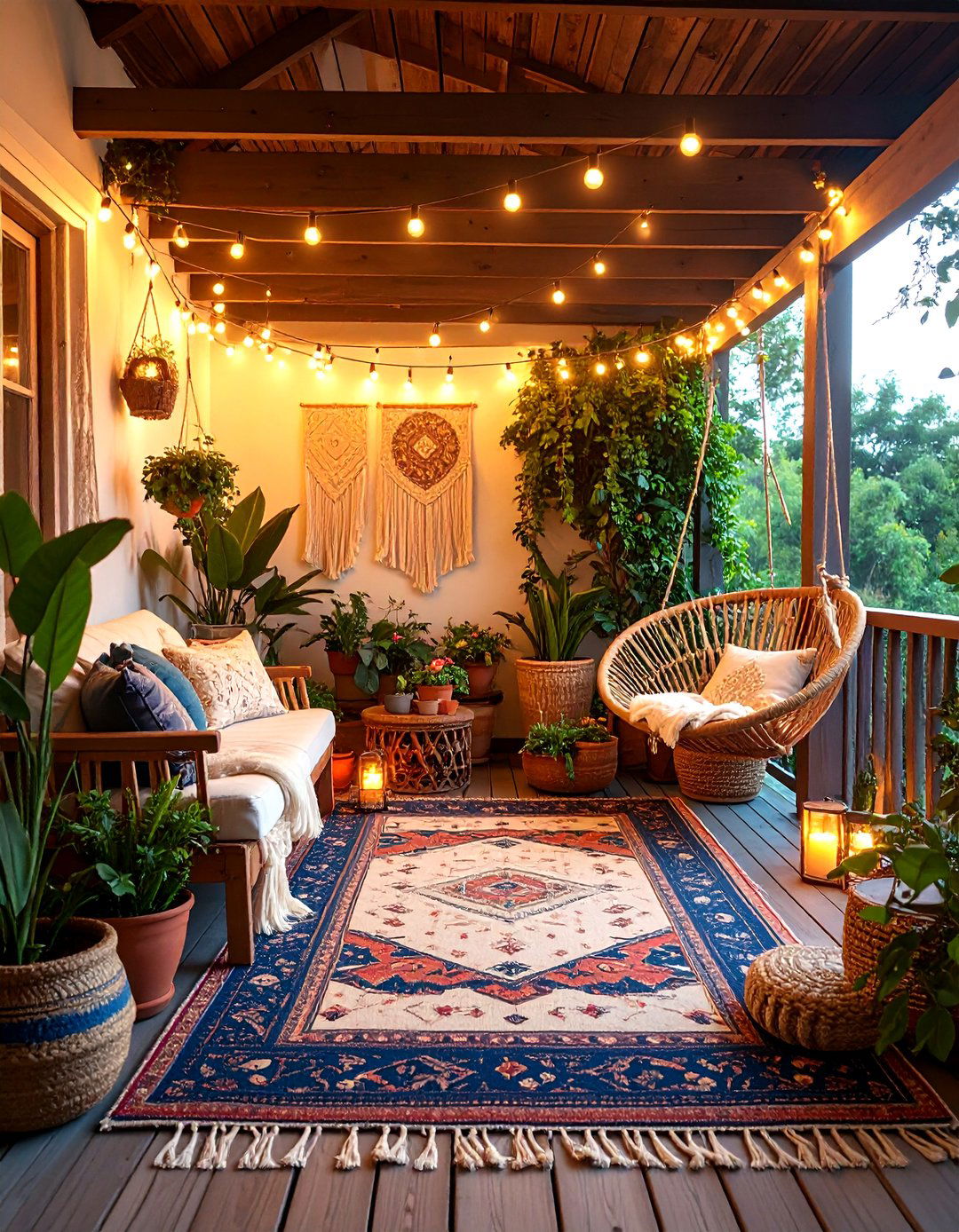 Bohemian Chic Oasis - 30 3 season porch ideas