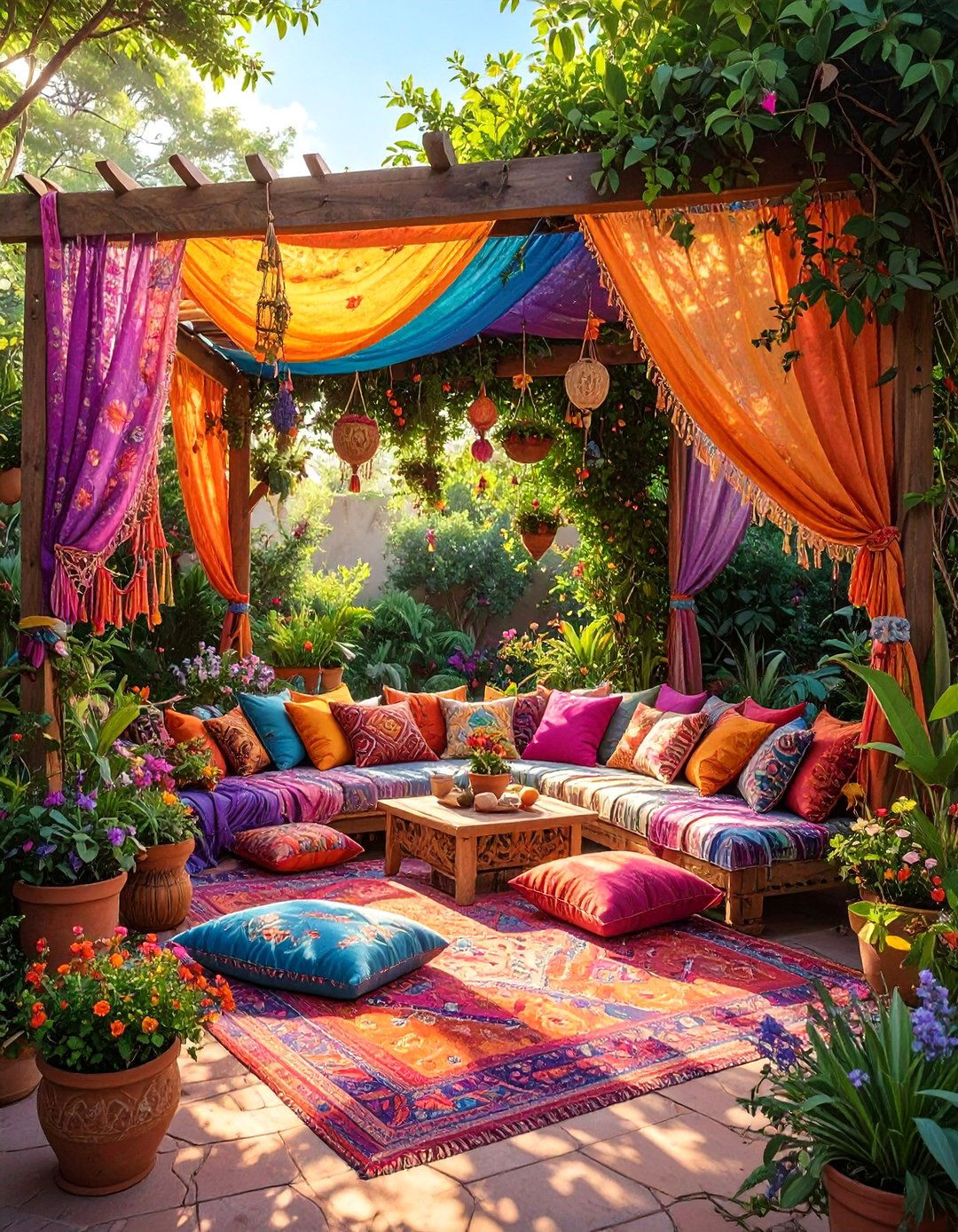 Bohemian Chic Pavilion - 30 backyard pavilion ideas