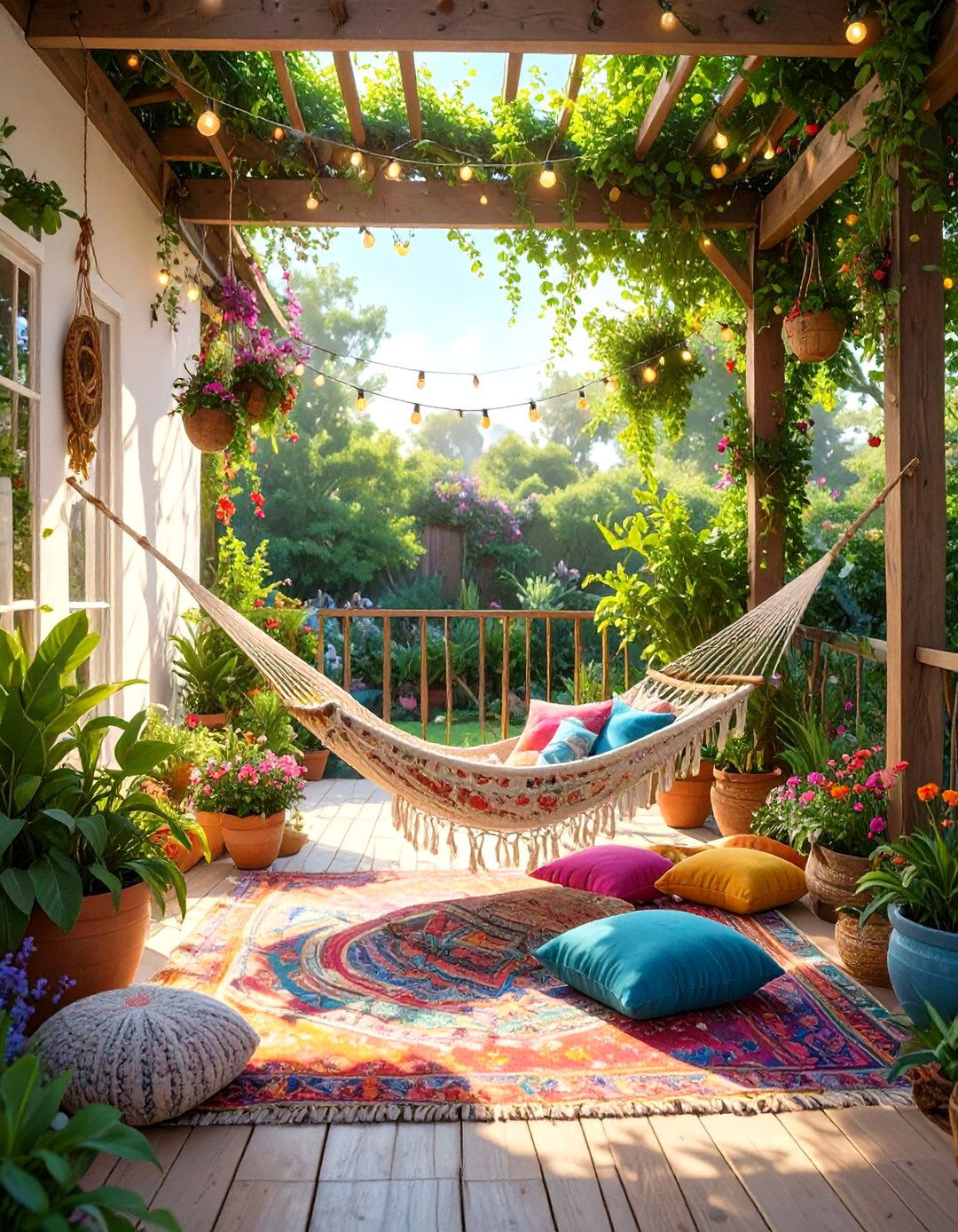 Bohemian Chic Porch Oasis - 30 backyard porch ideas