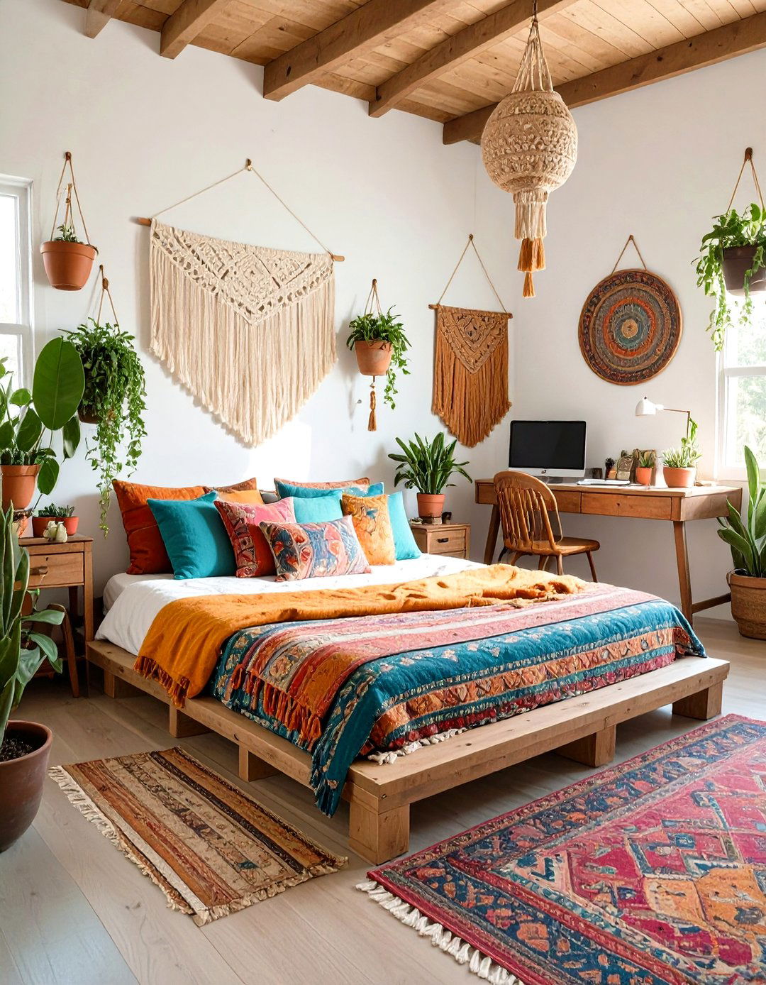 Bohemian Chic Retreat - 30 home office guest room ideas