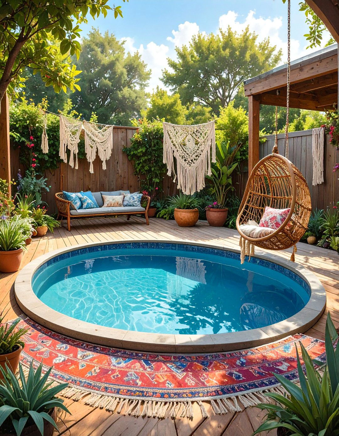 Bohemian Chic Stock Tank Pool Oasis - 30 backyard stock tank pool ideas