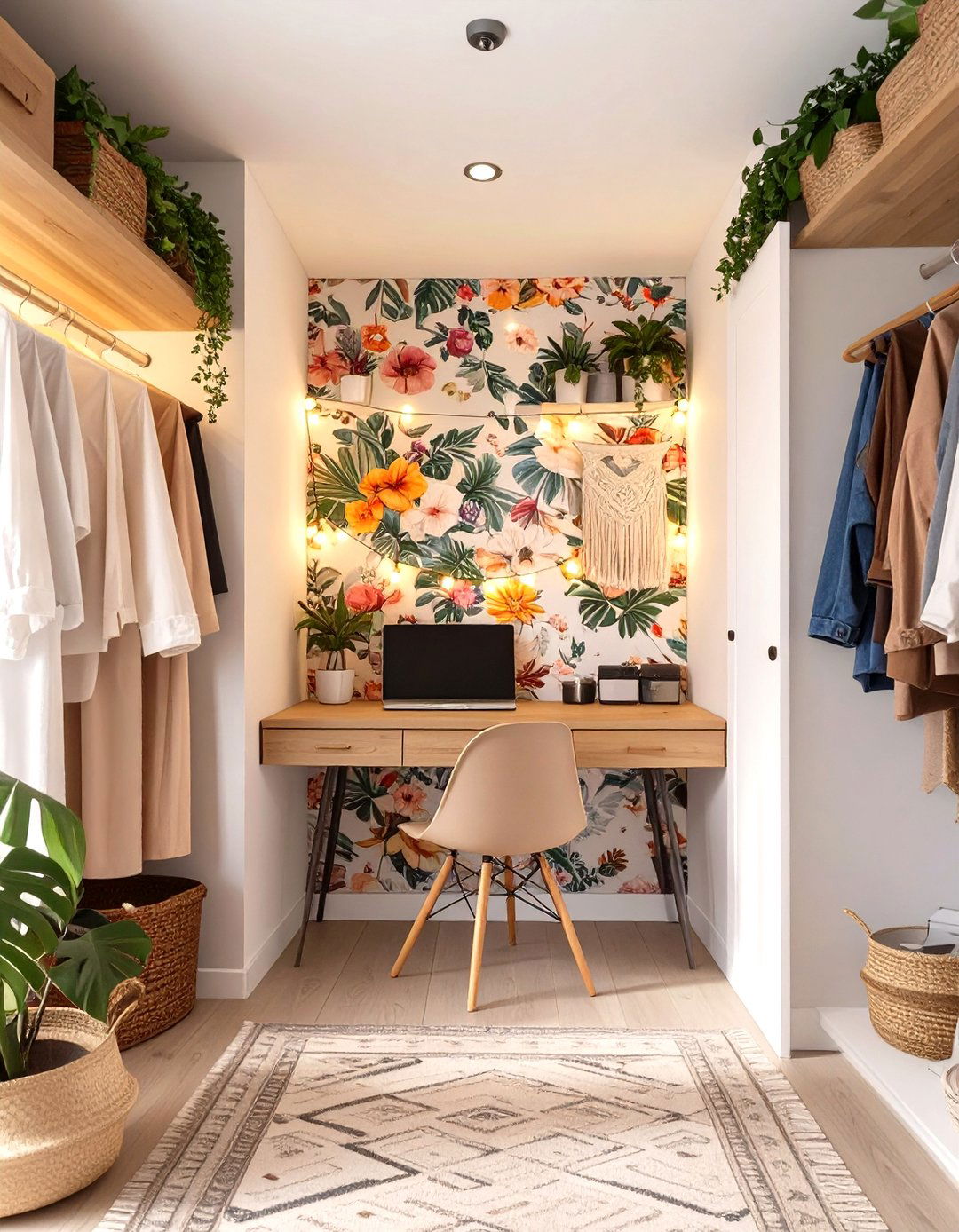 Bohemian Chic Workspace - 30 closet office ideas
