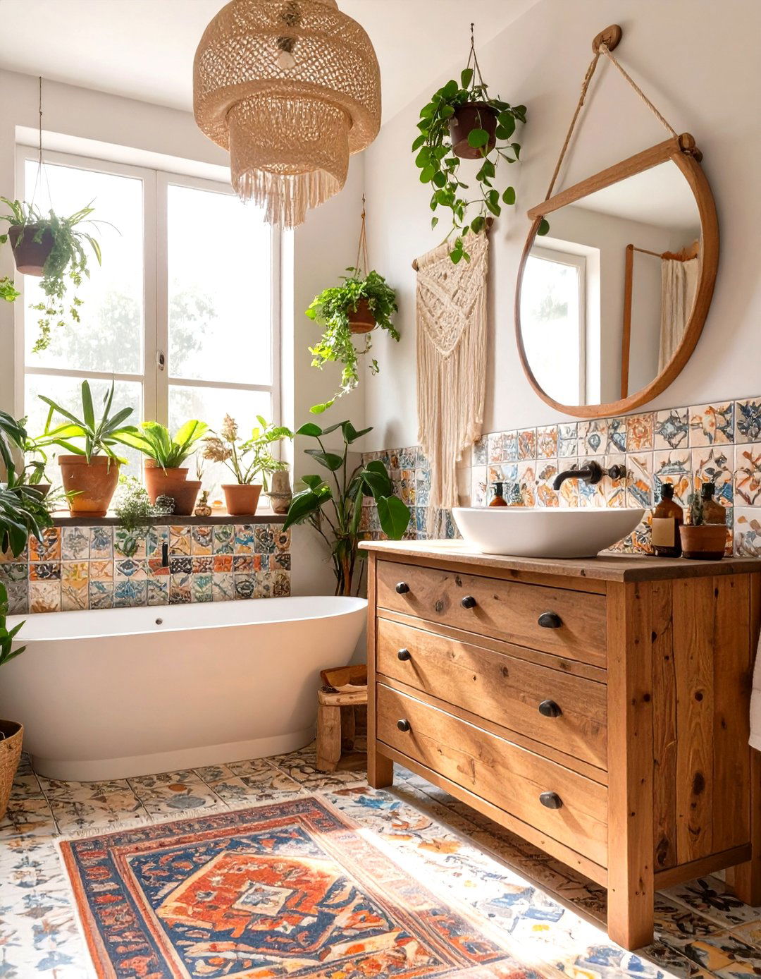 Bohemian Eclectic Bathroom - 30 how to design a bathroom ideas