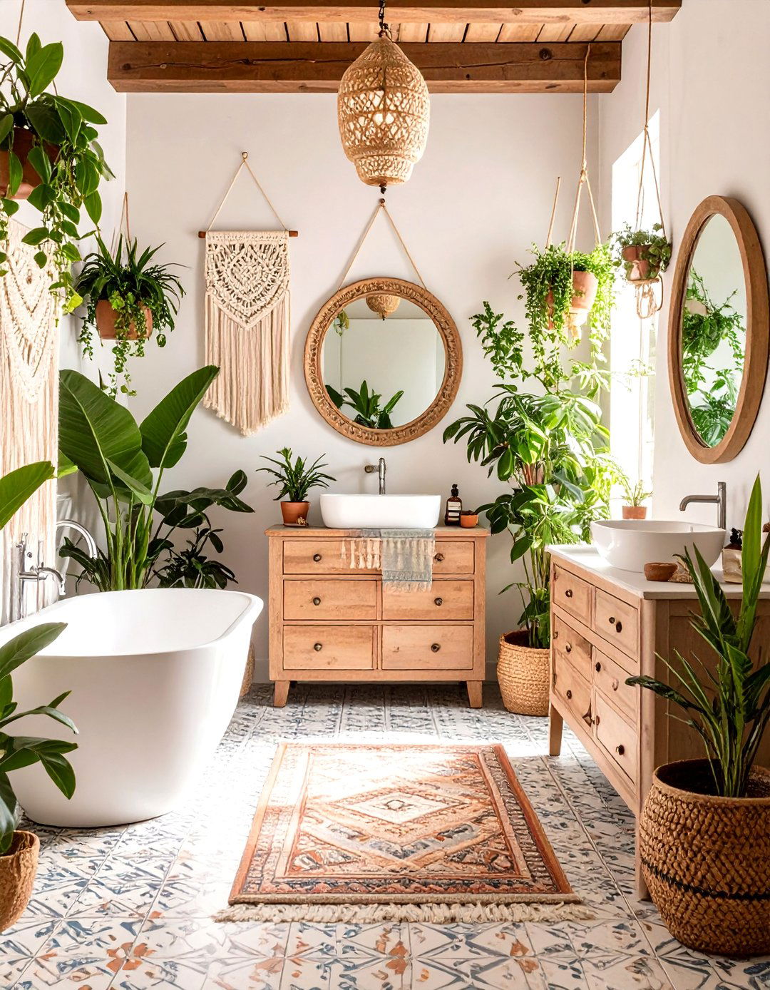 Bohemian Eclectic Bathroom Mix - 30 3d bathroom design ideas