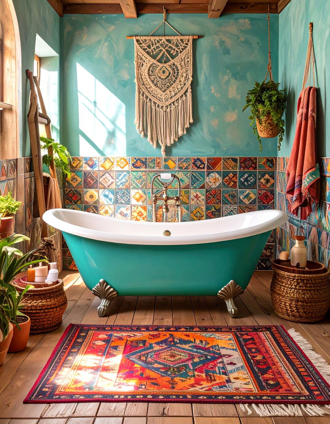 Bohemian Eclectic Bathroom Tub - 30 bathroom tub ideas