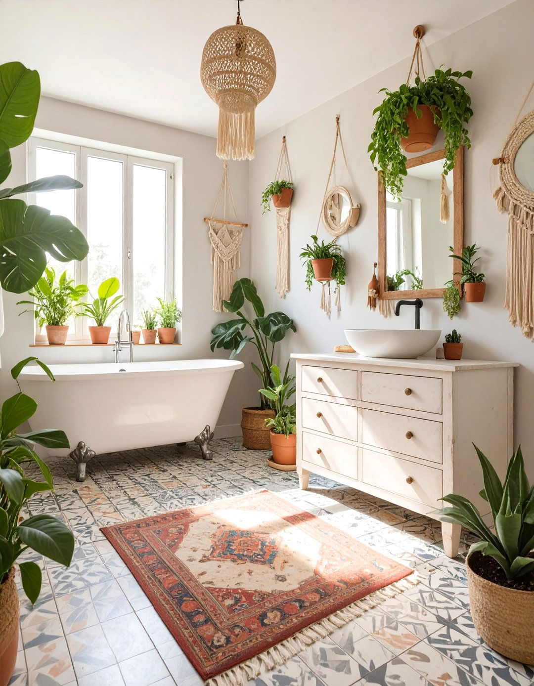 Bohemian Eclectic Bathroom Vibe - 30 bathroom upgrade ideas