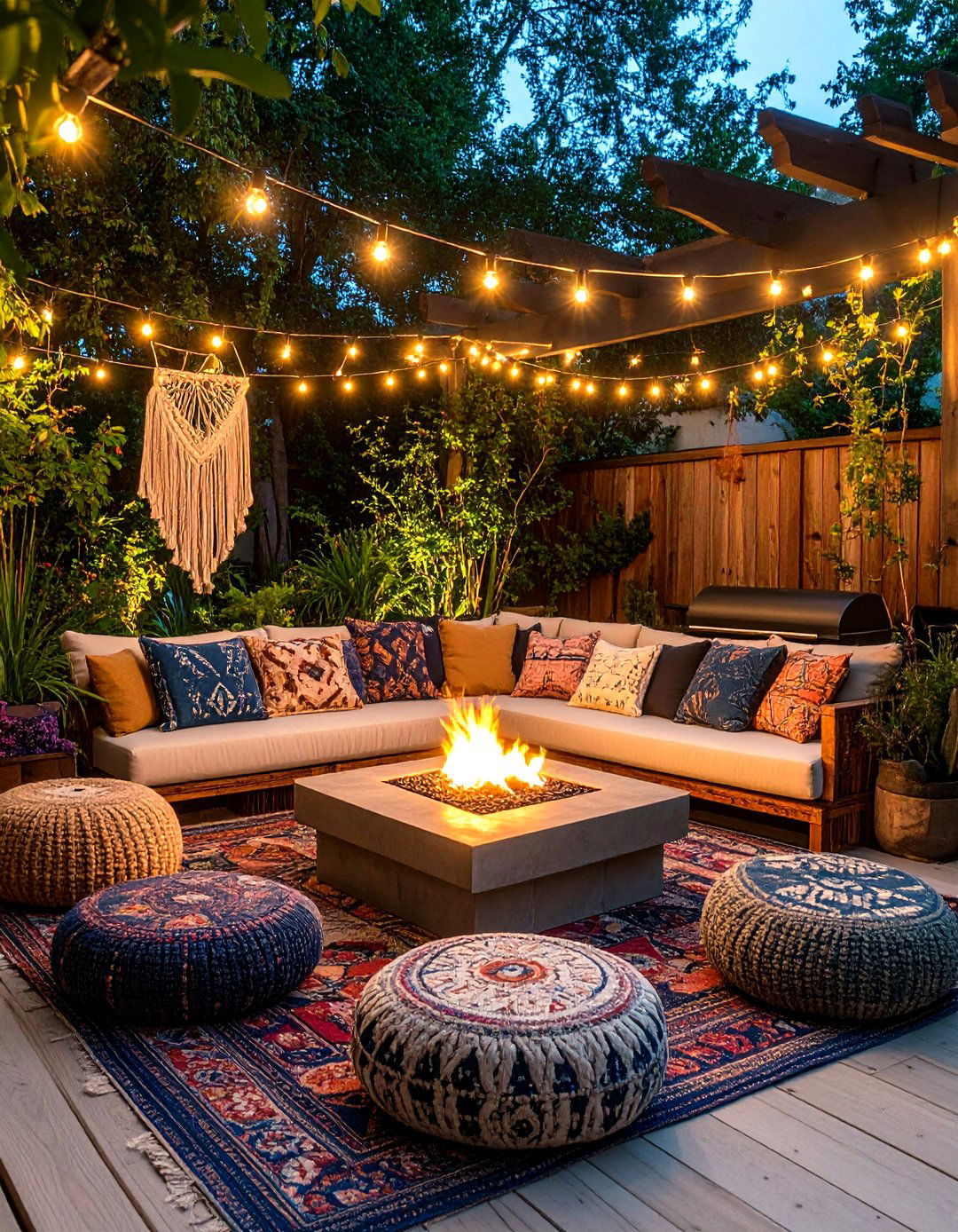 Bohemian Eclectic Fire Pit Corner - 30 fire pit backyard ideas