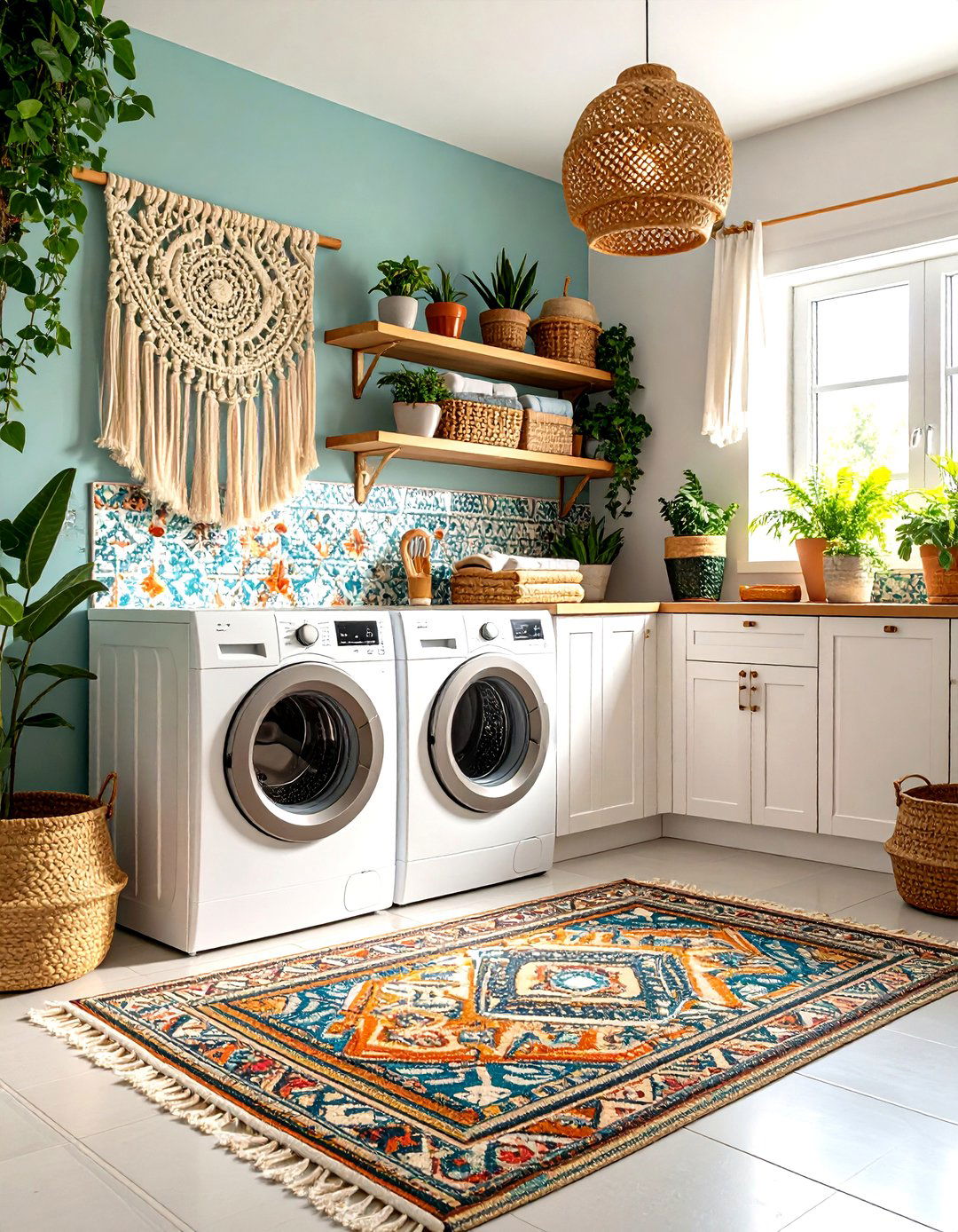Bohemian Eclectic Laundry Room - 30 laundry room inspo ideas