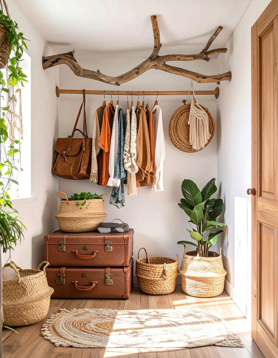 Bohemian Eclectic Open Closet Nook - 30 corner closet ideas