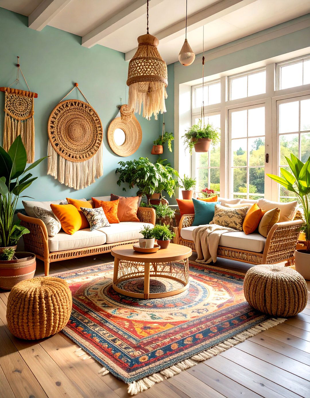 Bohemian Farmhouse Sunroom - 30 farmhouse interior design ideas