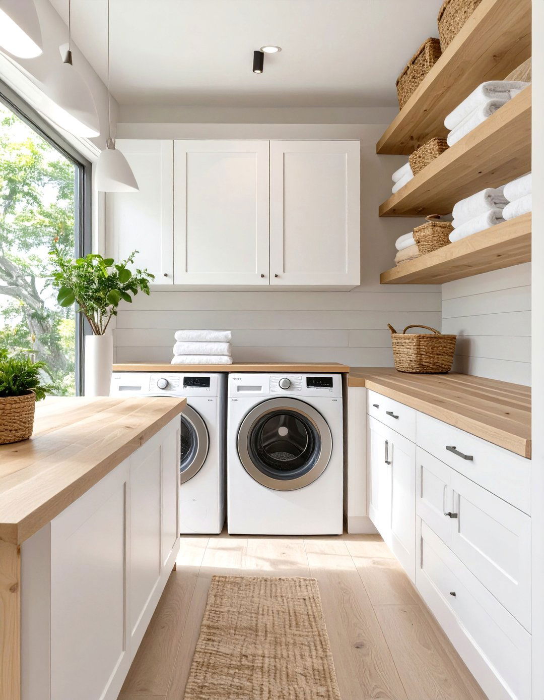 Bohemian Inspired Laundry Nook - 30 modern stacked laundry room ideas