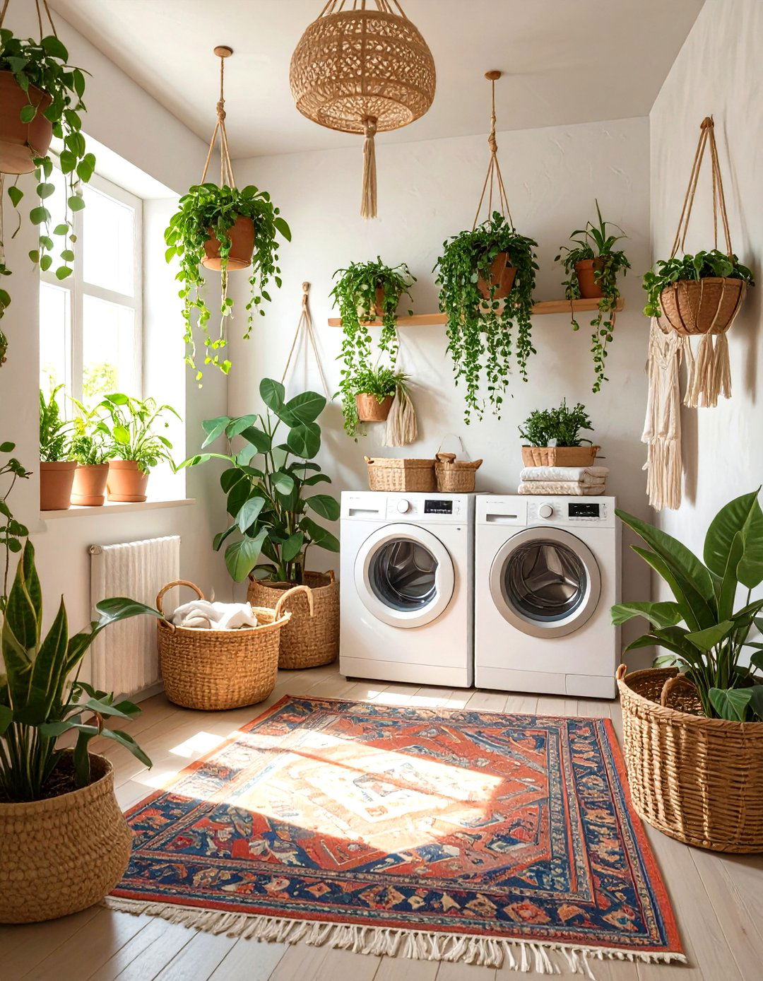 Bohemian Inspired Laundry Room - 30 narrow laundry room ideas