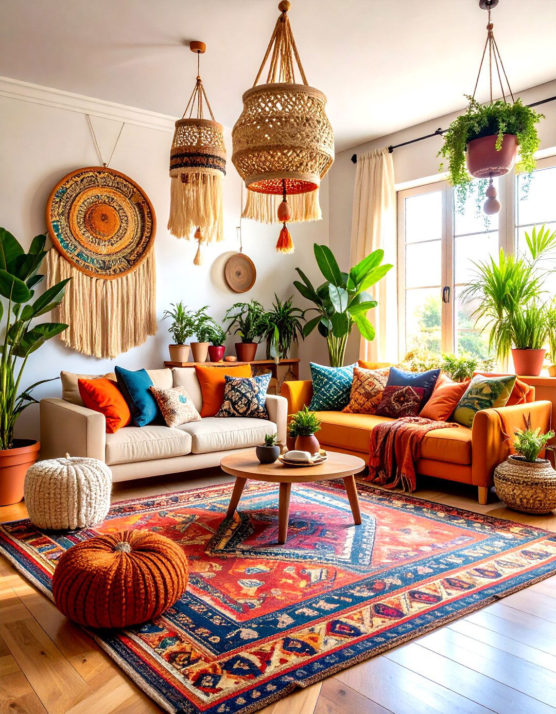 Bohemian Living Room Plant Haven - 30 living room indoor plants decoration ideas