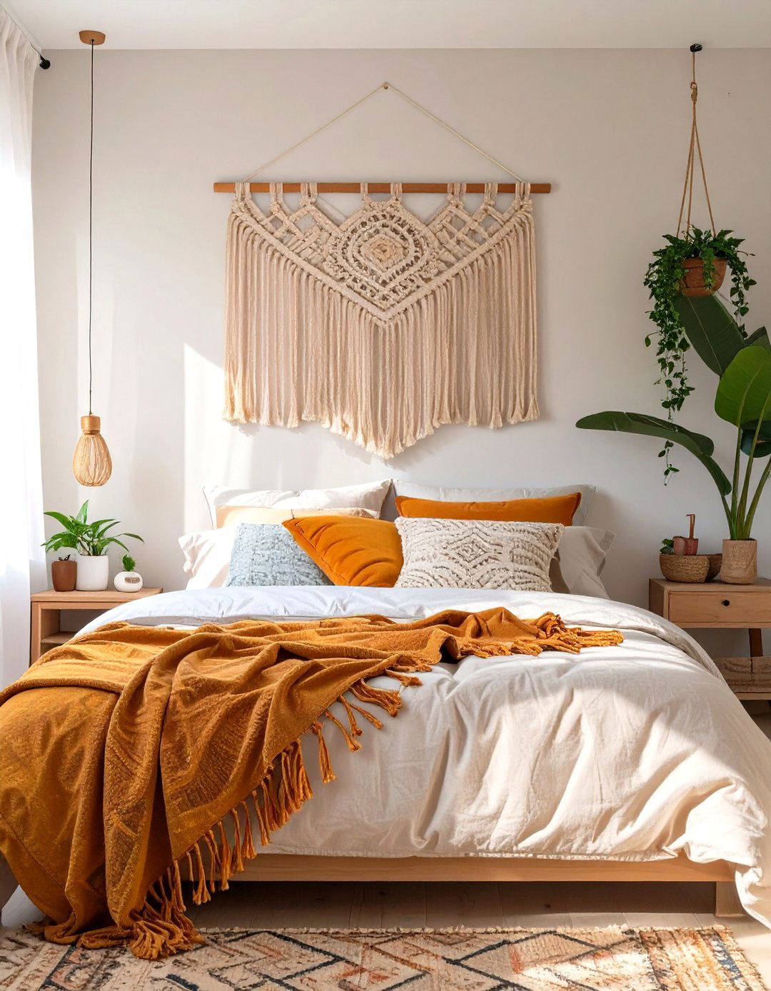 Bohemian Macrame Wall Hangings - 30 teenage bedroom ideas