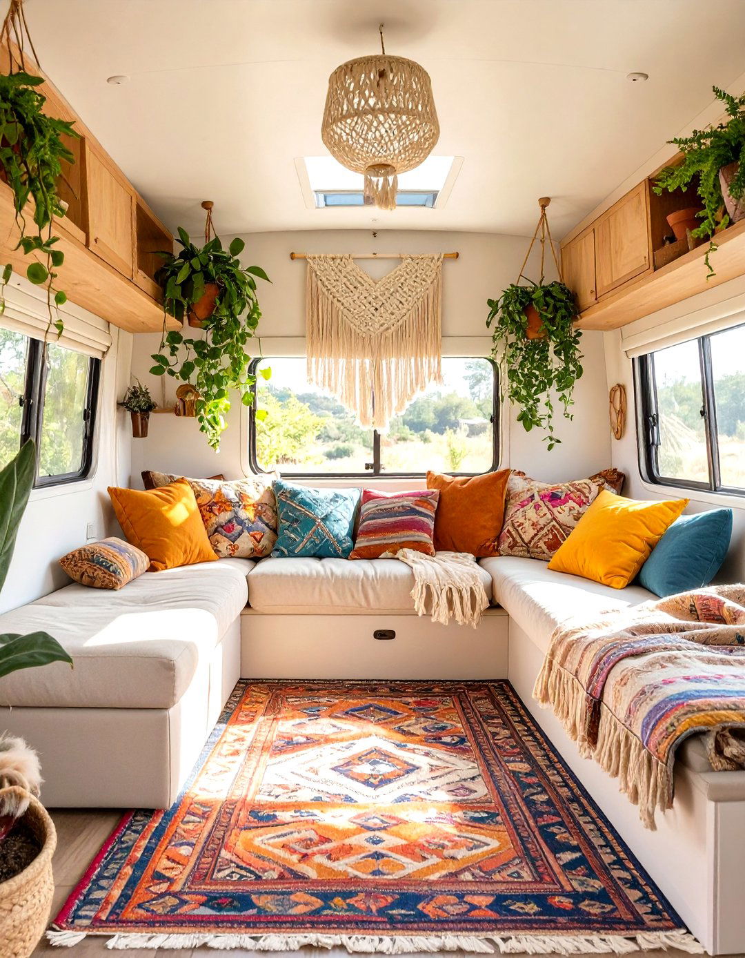 Bohemian RV Living Area - 30 rv interior design ideas