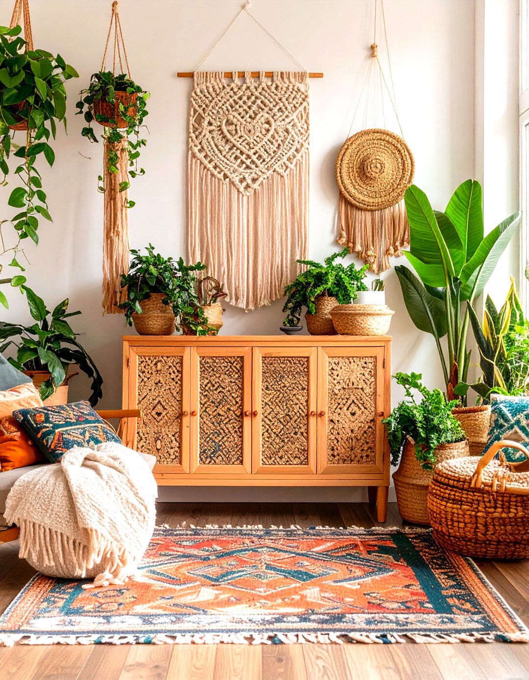 Bohemian Rattan Living Room Cabinet - 30 living room cabinet ideas