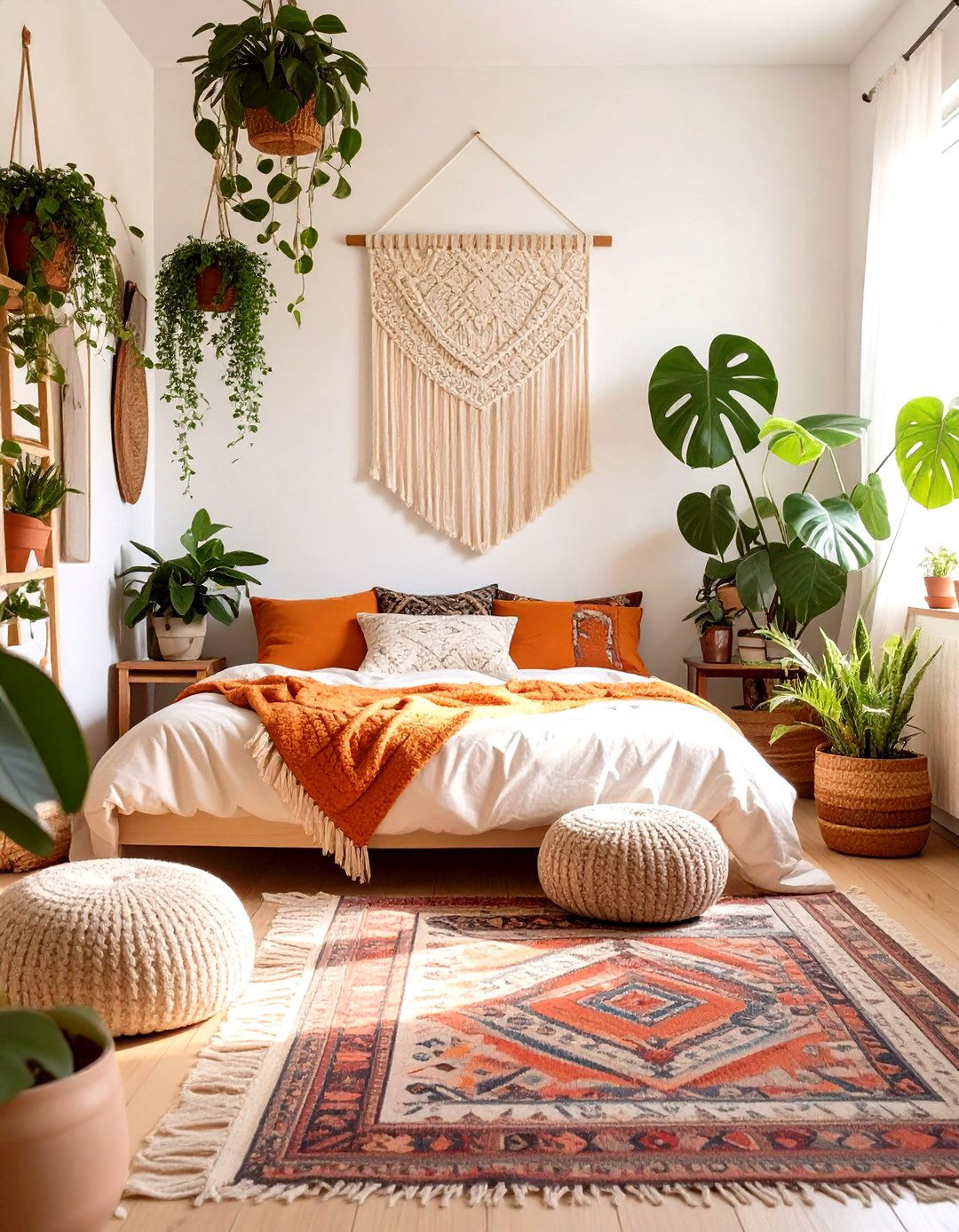 Bohemian Room with Macrame and Plants - 30 teen room inspo ideas