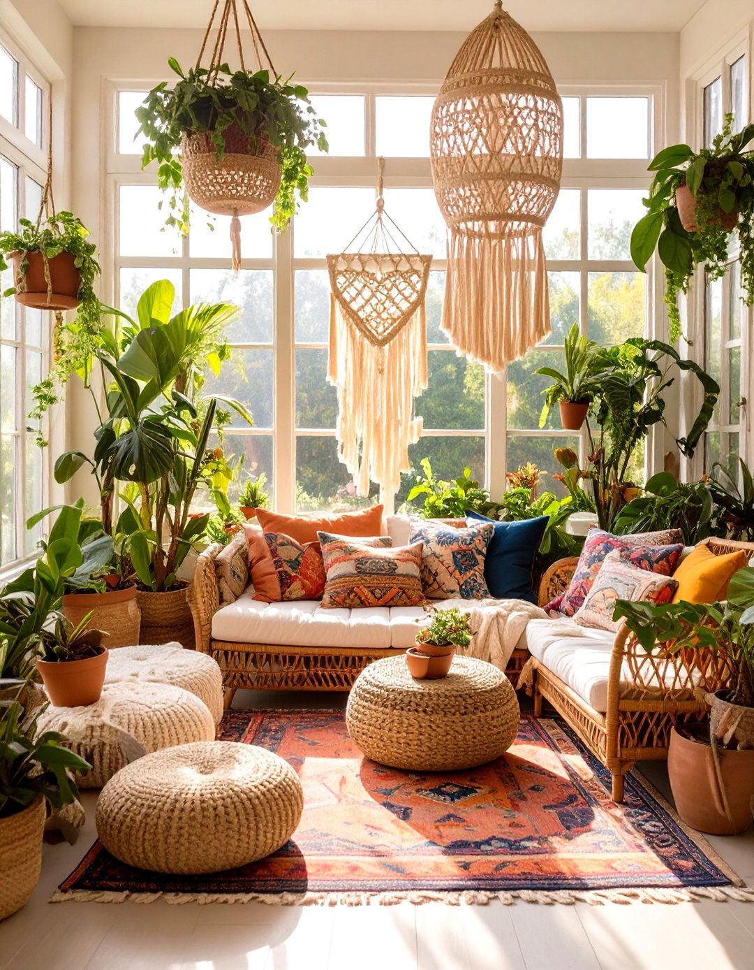 Bohemian Style Sunroom Retreat - 30 interior design pictures ideas