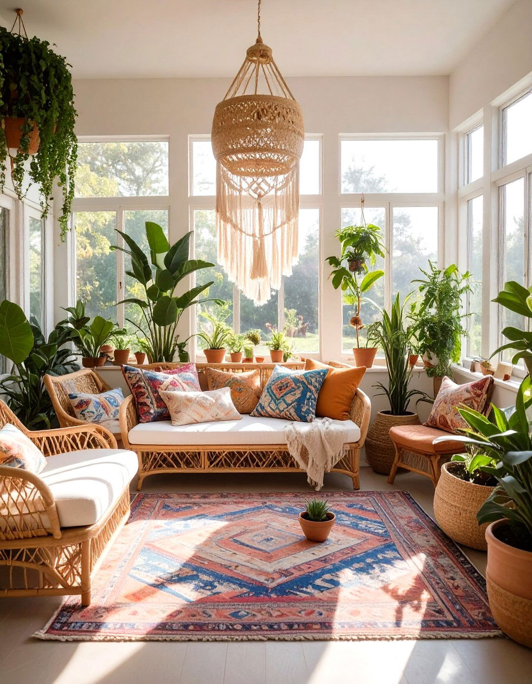 Bohemian Style Sunroom - 30 interior design drawing ideas