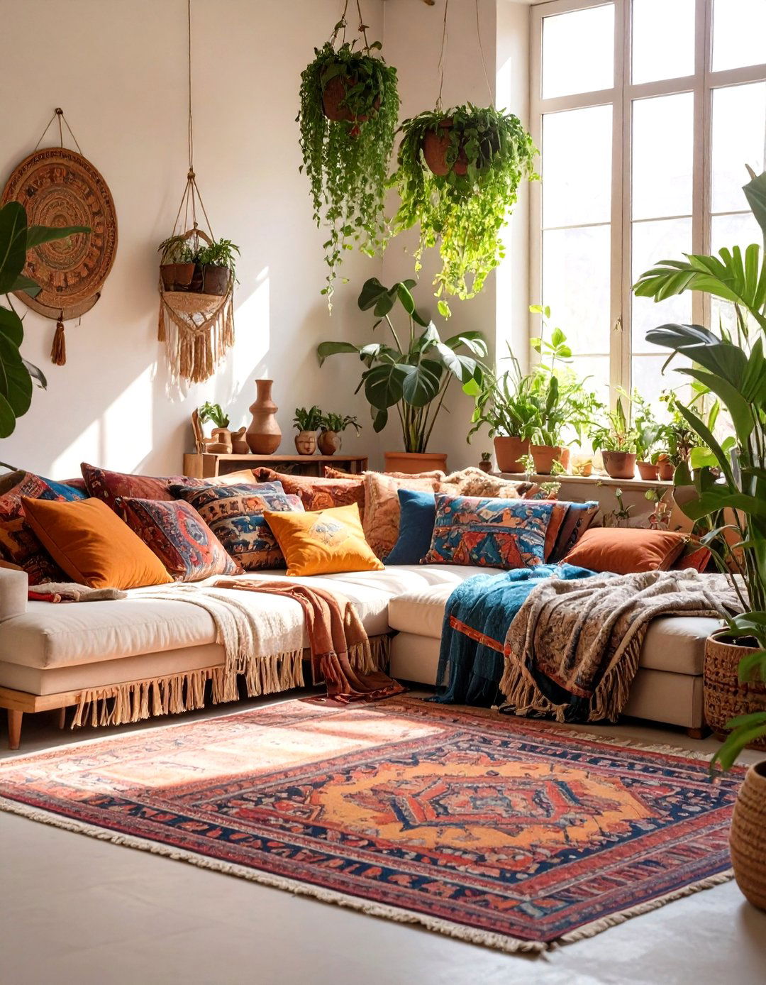 Bohemian and Eclectic Mix - 30 how to design a living room with large furniture ideas