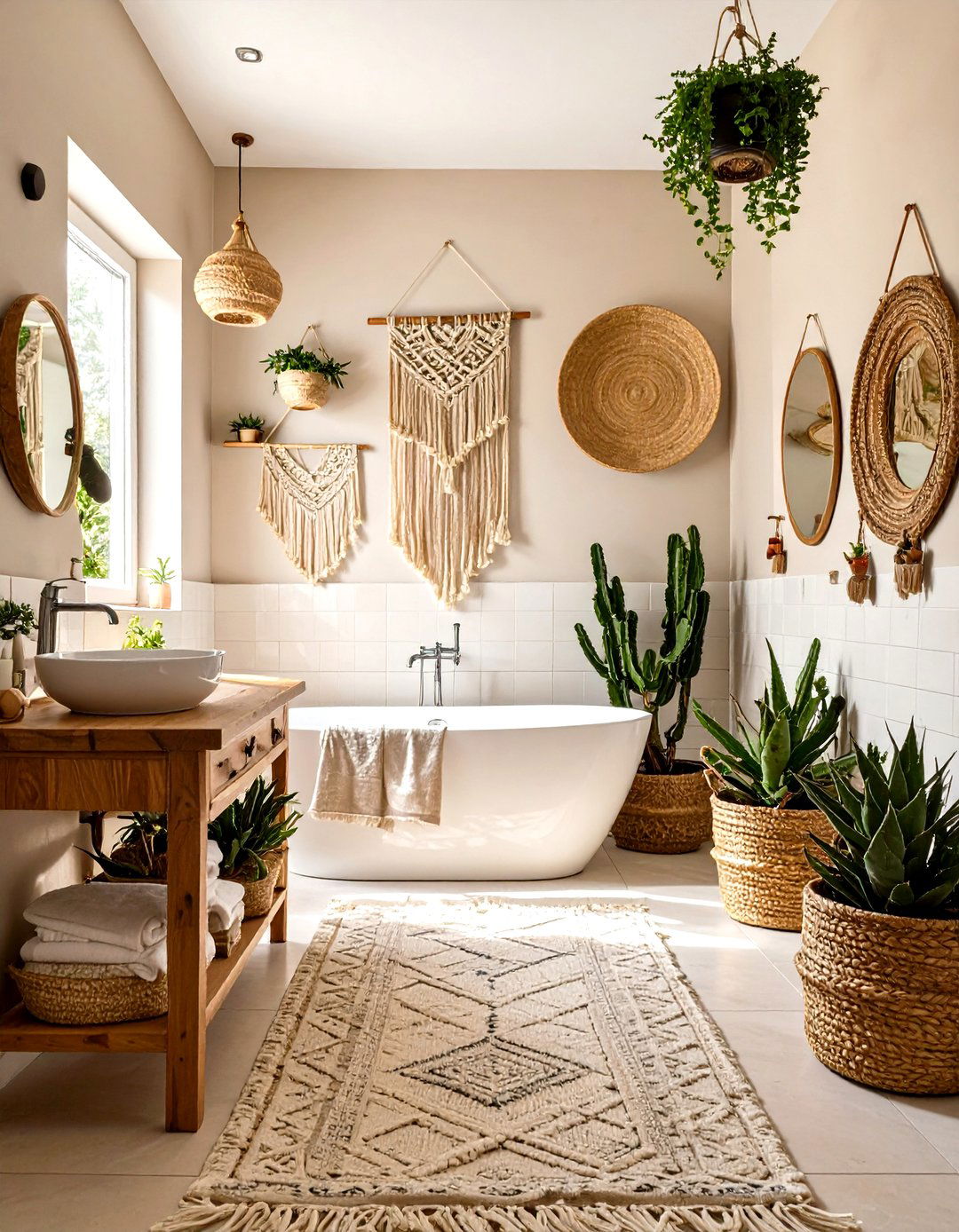 Boho Chic Macrame Teen Bathroom - 30 teen girl bathroom ideas
