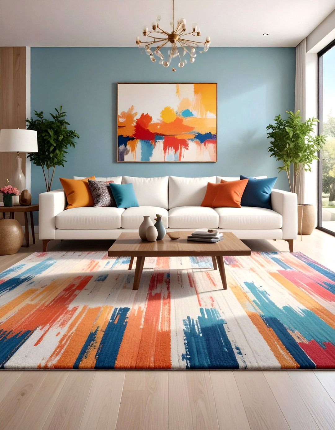 Bold Abstract Living Room Carpet - 30 living room carpet ideas