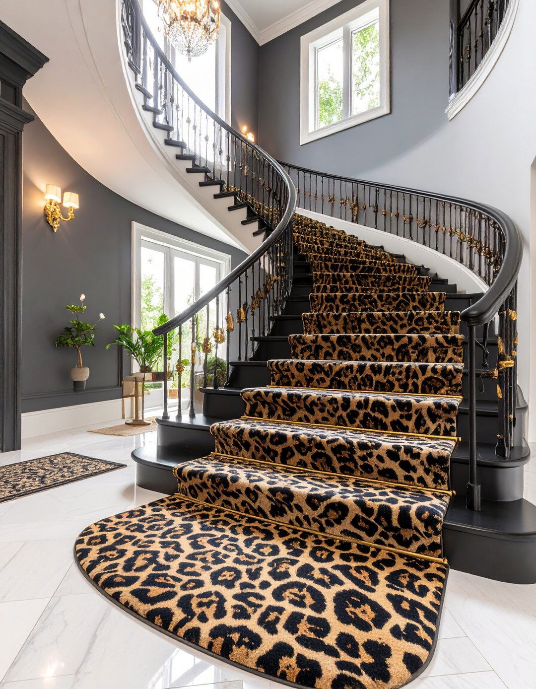 Bold Animal Print Carpets - 30 latest carpet trends for stairs